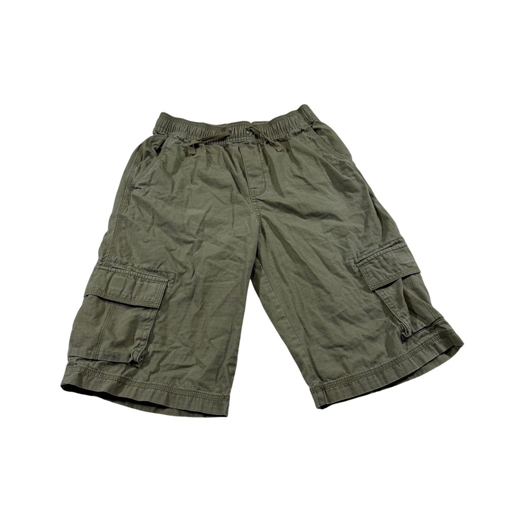 Hanna Andersson Cargo Shorts 14-16 Olive Green Ripstop Utility Kids Outdoor